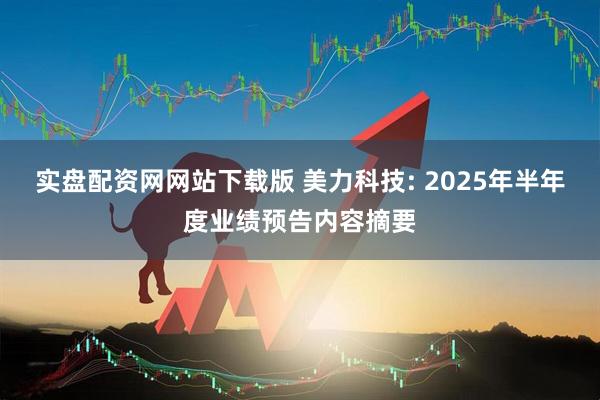 实盘配资网网站下载版 美力科技: 2025年半年度业绩预告内容摘要